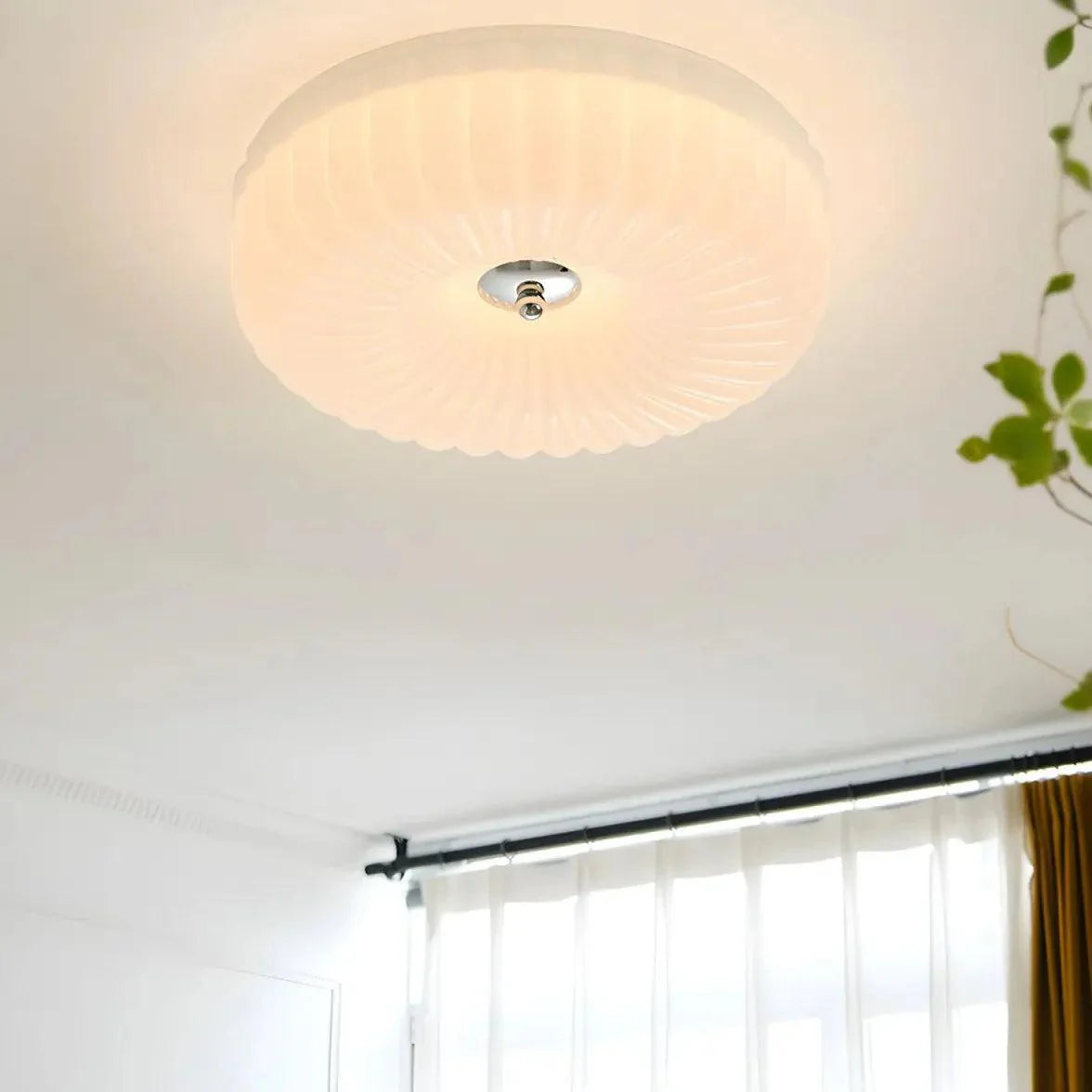 Petal-Shaped Round Lampshade Bathroom Ceiling Light Fixture - Rebooters