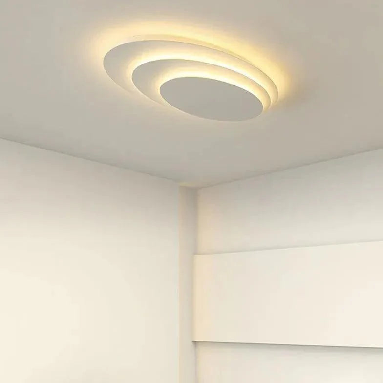 Circular Stacked Type White Flush Ceiling Lights for Home - Rebooters