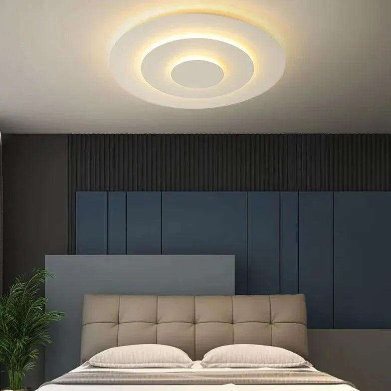 Circular Stacked Type White Flush Ceiling Lights for Home - Rebooters