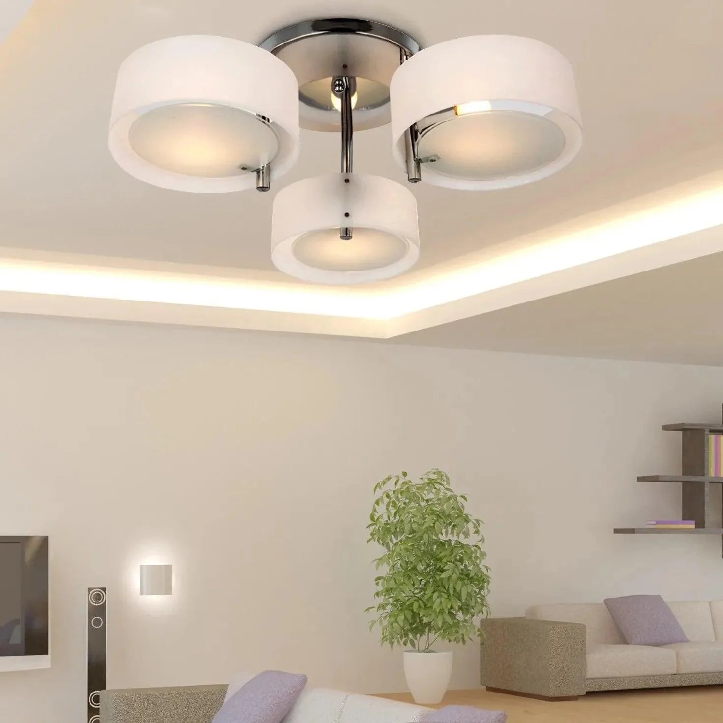 Round Petals LED Modern Flush Ceiling Lights for Indoor Use - Rebooters