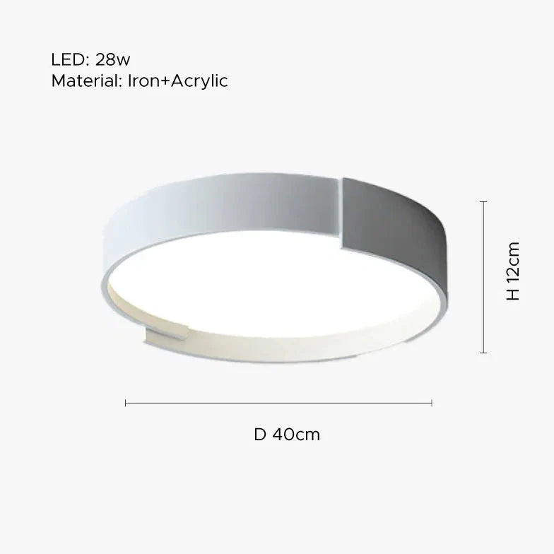 Notched Round Minimalist Ceiling Light for Modern Spaces - Rebooters