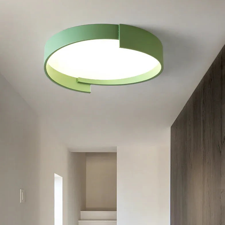 Notched Round Minimalist Ceiling Light for Modern Spaces - Rebooters