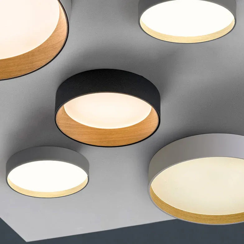 Gray Round Minimalist Modern Ceiling Light for Home Use - Rebooters