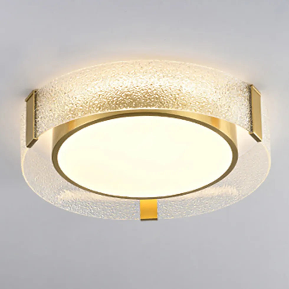 Round Glass Framed Ceiling Light for Bedroom Decor - Rebooters