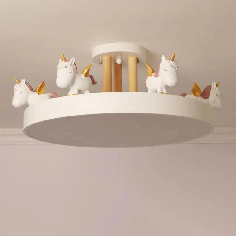 Carousel Horses Bedroom Flush Ceiling Lights for Kids - Rebooters