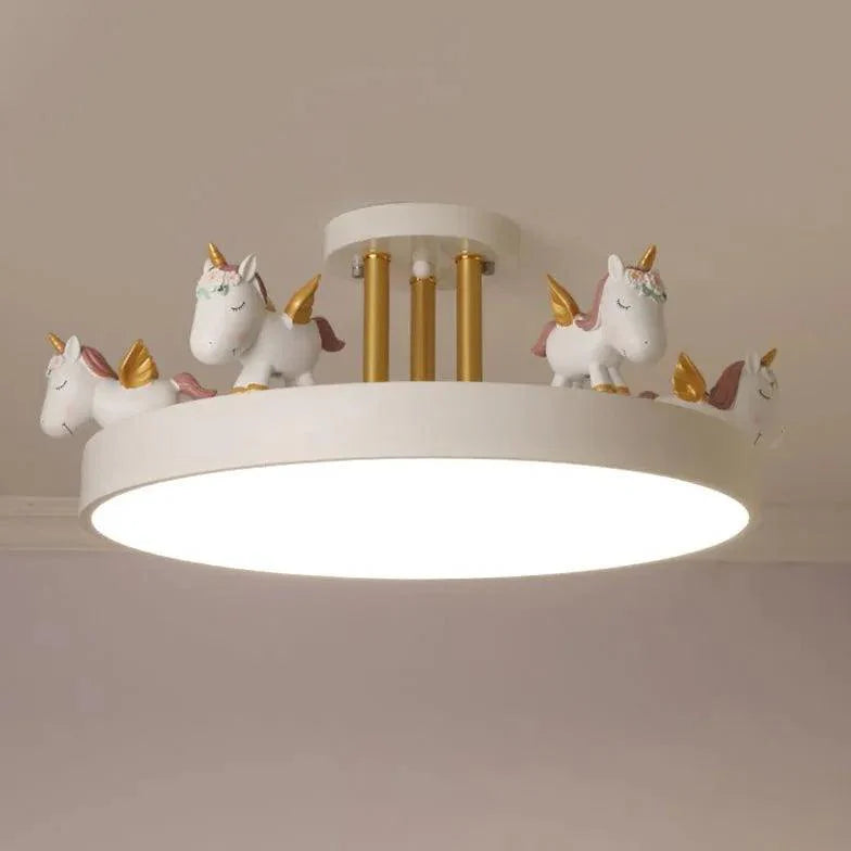 Carousel Horses Bedroom Flush Ceiling Lights for Kids - Rebooters