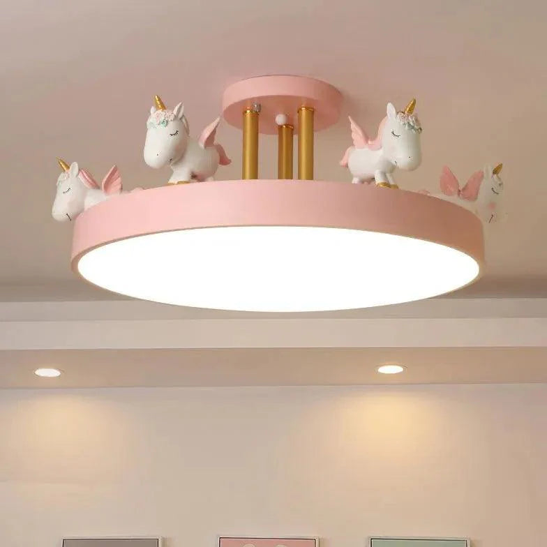 Carousel Horses Bedroom Flush Ceiling Lights for Kids - Rebooters