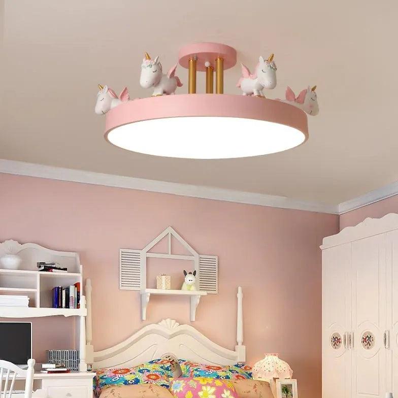 Carousel Horses Bedroom Flush Ceiling Lights for Kids - Rebooters