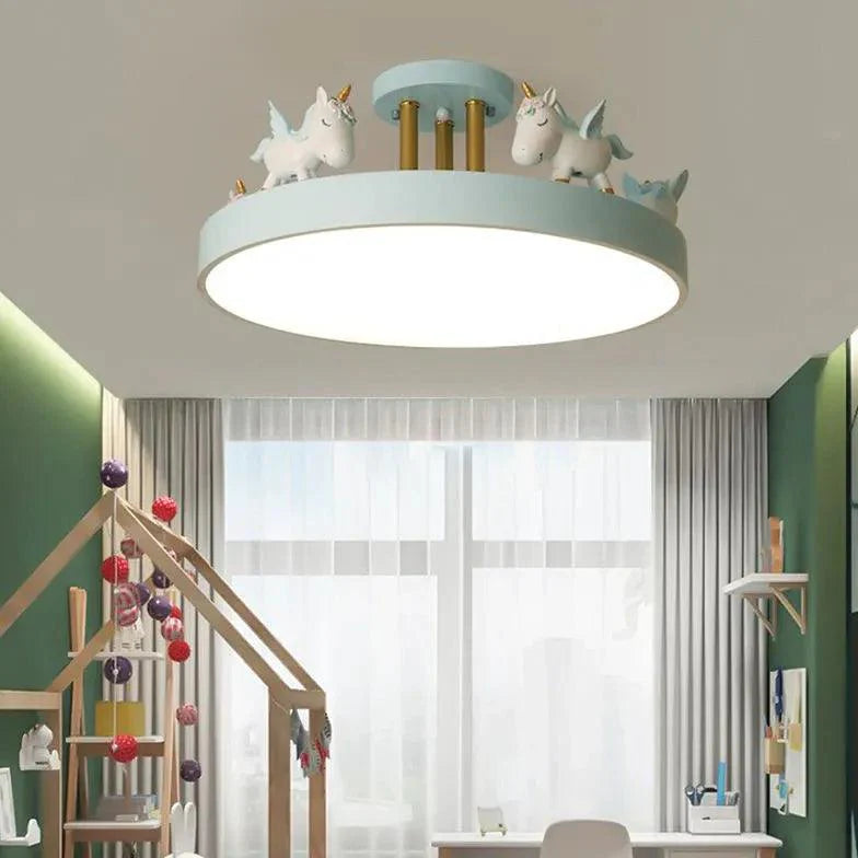 Carousel Horses Bedroom Flush Ceiling Lights for Kids - Rebooters