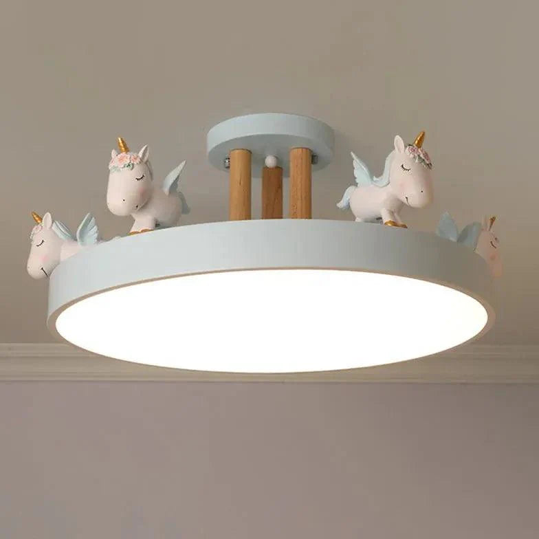 Carousel Horses Bedroom Flush Ceiling Lights for Kids - Rebooters