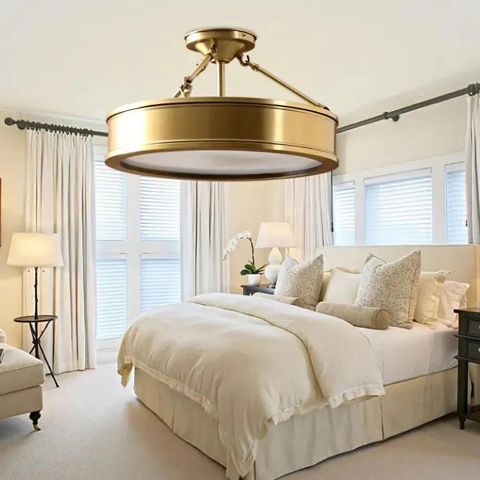 Metal Disc-style Gold Vintage Ceiling Light Fixture for Home - Rebooters