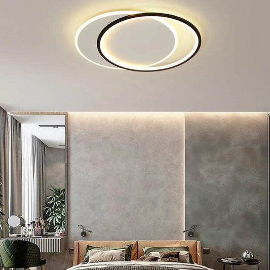 Dual Interlocking Ring LED Ceiling Light for Modern Homes - Rebooters