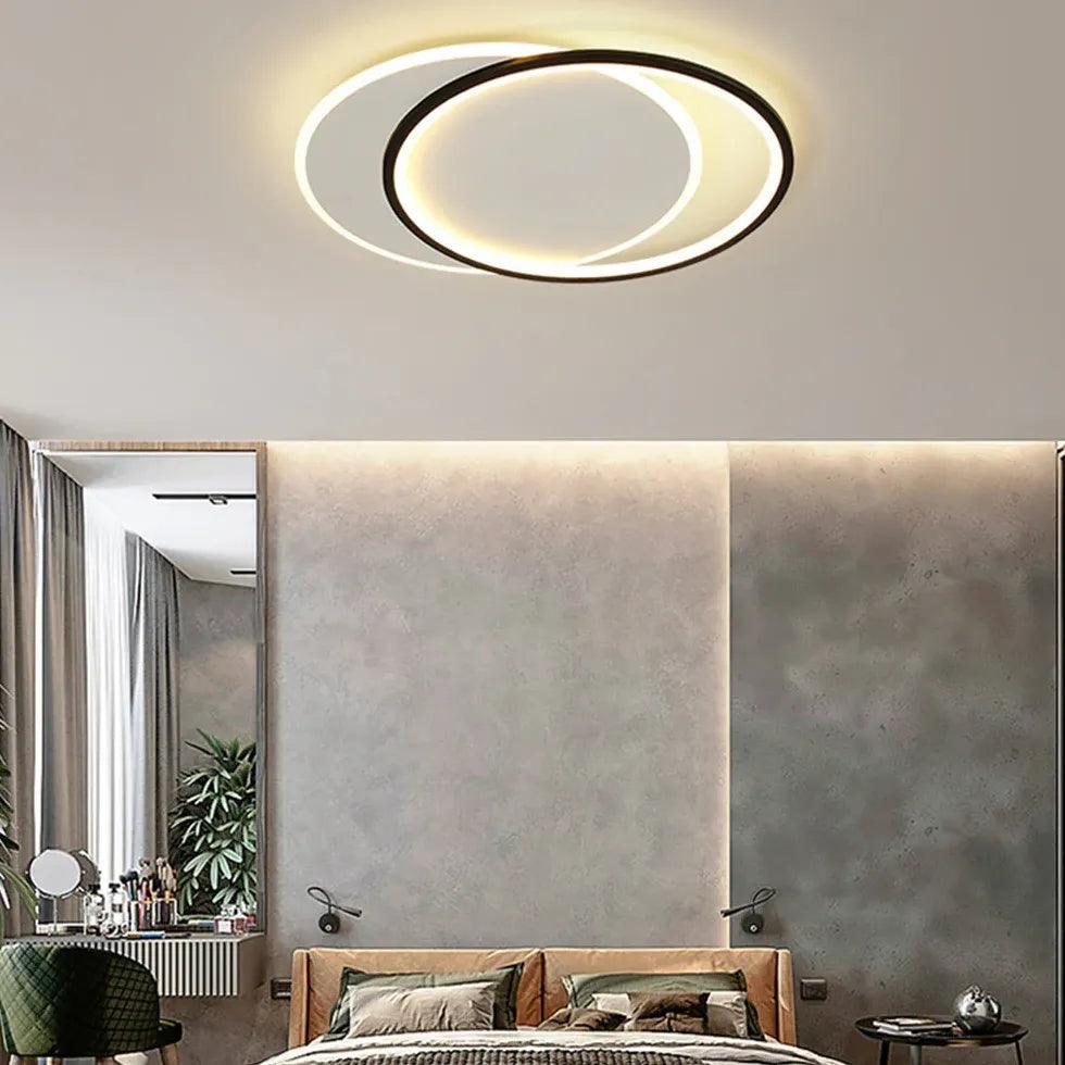 Dual Interlocking Ring LED Ceiling Light for Modern Homes - Rebooters