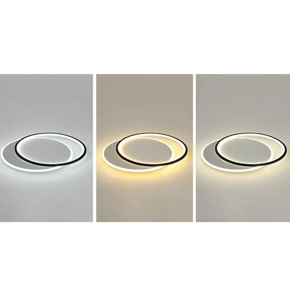 Dual Interlocking Ring LED Ceiling Light for Modern Homes - Rebooters