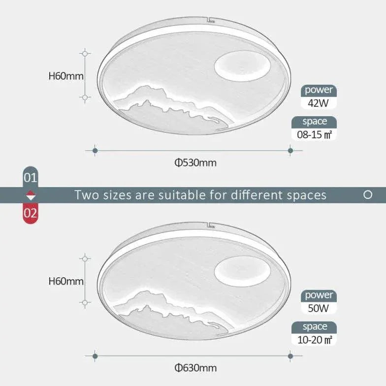 Round Landscape Ceiling Light for Living Room Fixture - Rebooters