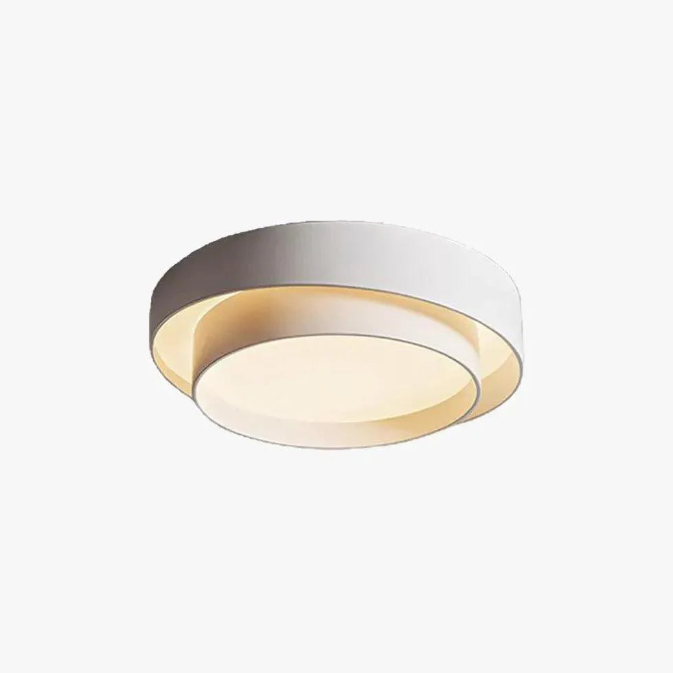 Layered Circular Modern White Flush Ceiling Lights Design - Rebooters