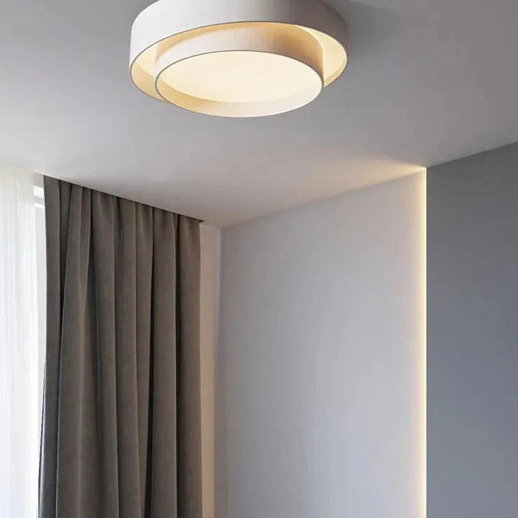 Layered Circular Modern White Flush Ceiling Lights Design - Rebooters