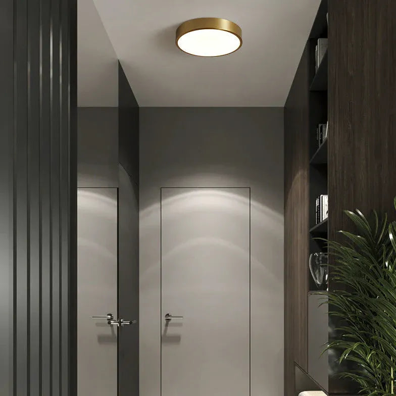 Metallic Round Minimalist Ceiling Light for Corridor Design - Rebooters