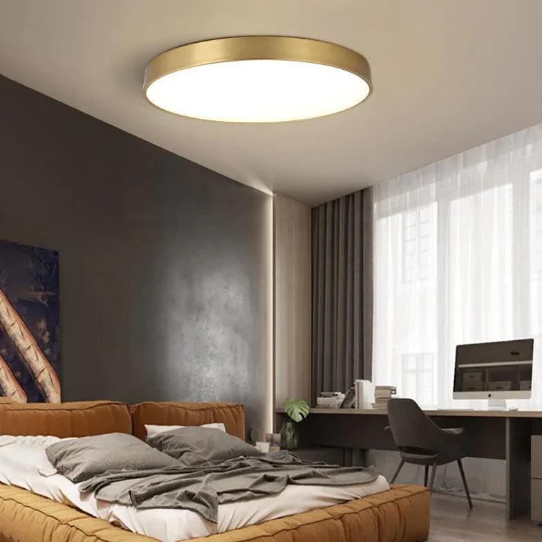 Metallic Round Minimalist Ceiling Light for Corridor Design - Rebooters