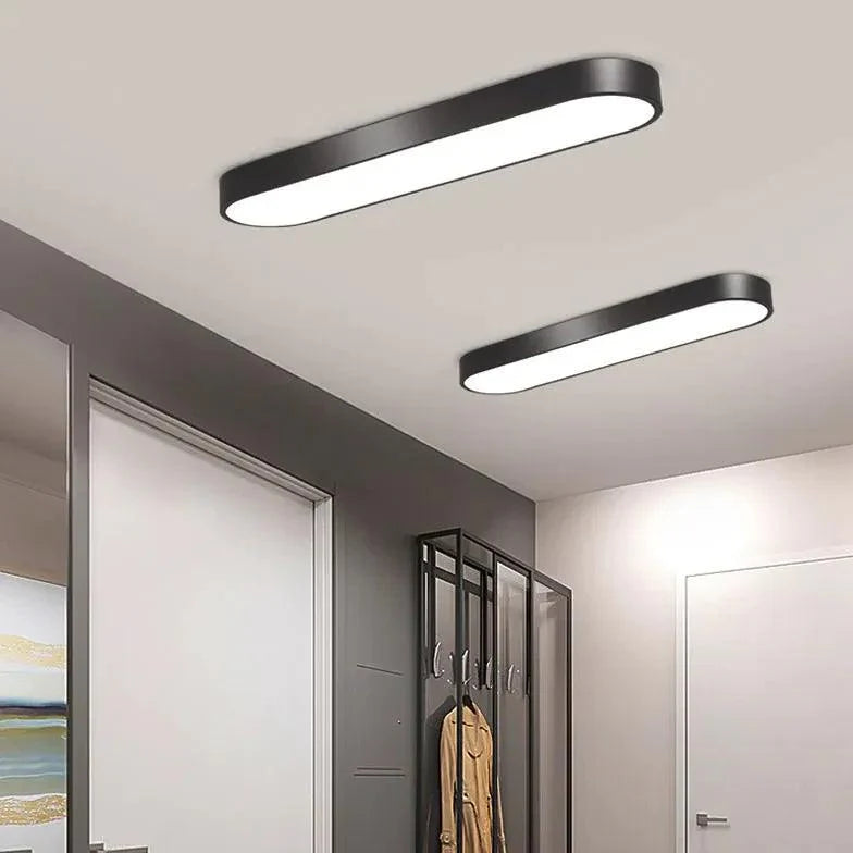 Long Oval Black and White LED Ceiling Light for Home Use - Rebooters