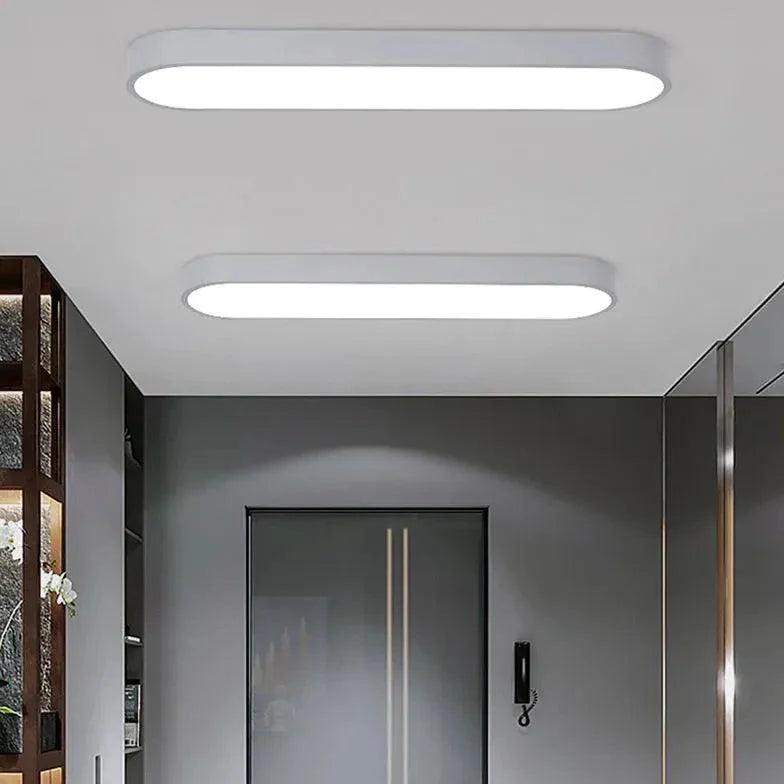 Long Oval Black and White LED Ceiling Light for Home Use - Rebooters