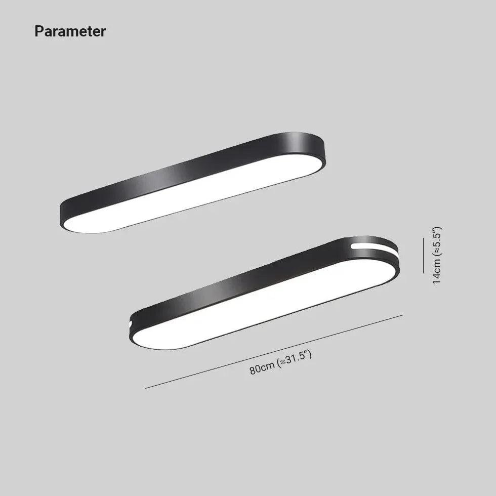 Long Oval Black and White LED Ceiling Light for Home Use - Rebooters