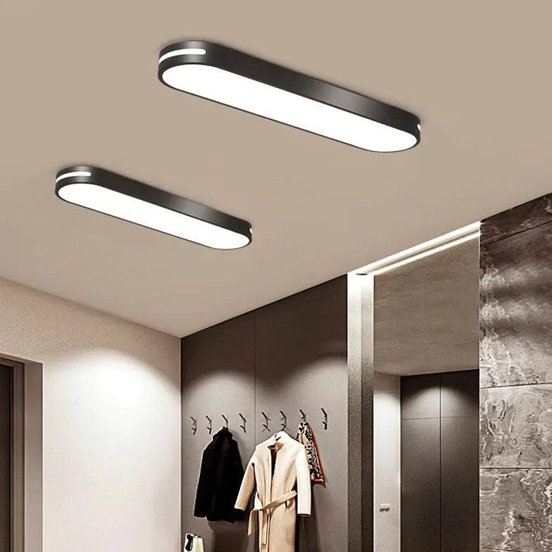 Long Oval Black and White LED Ceiling Light for Home Use - Rebooters