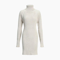 Womens Ribbed Turtleneck Sweater Dress for Cozy Style - Rebooters -Women's Dresses