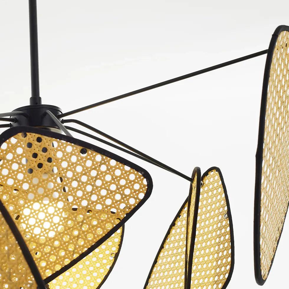 Radial Irregular Rattan Sheet Pendant Light for Home Decor | Rebooters - Rebooters