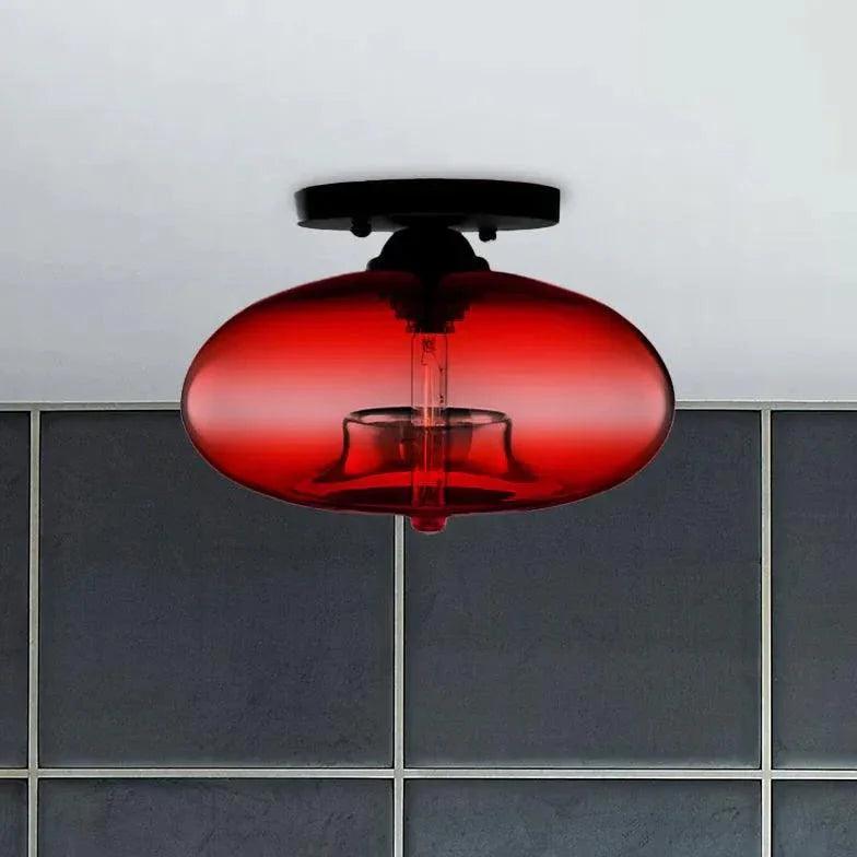 Flat Sphere Glass Modern Ceiling Light for Living Room - Rebooters