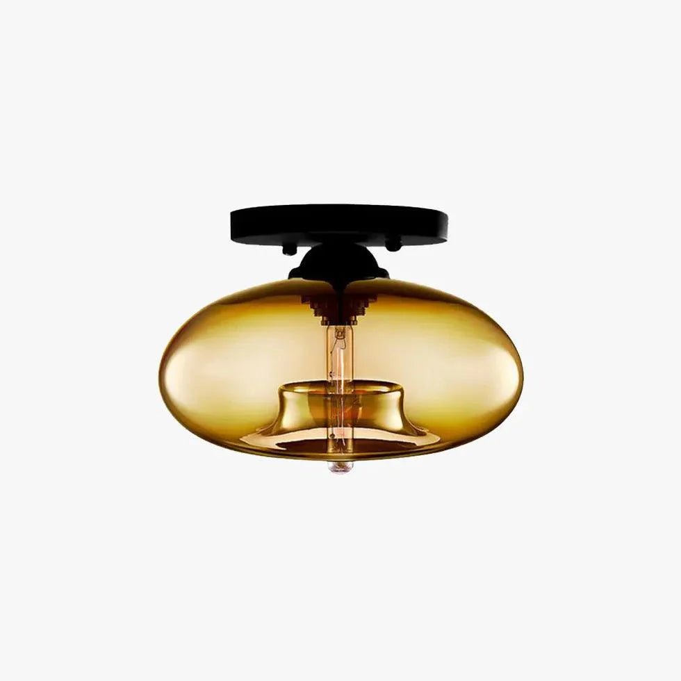 Flat Sphere Glass Modern Ceiling Light for Living Room - Rebooters