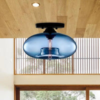 Flat Sphere Glass Modern Ceiling Light for Living Room - Rebooters