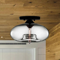 Flat Sphere Glass Modern Ceiling Light for Living Room - Rebooters