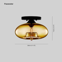 Flat Sphere Glass Modern Ceiling Light for Living Room - Rebooters