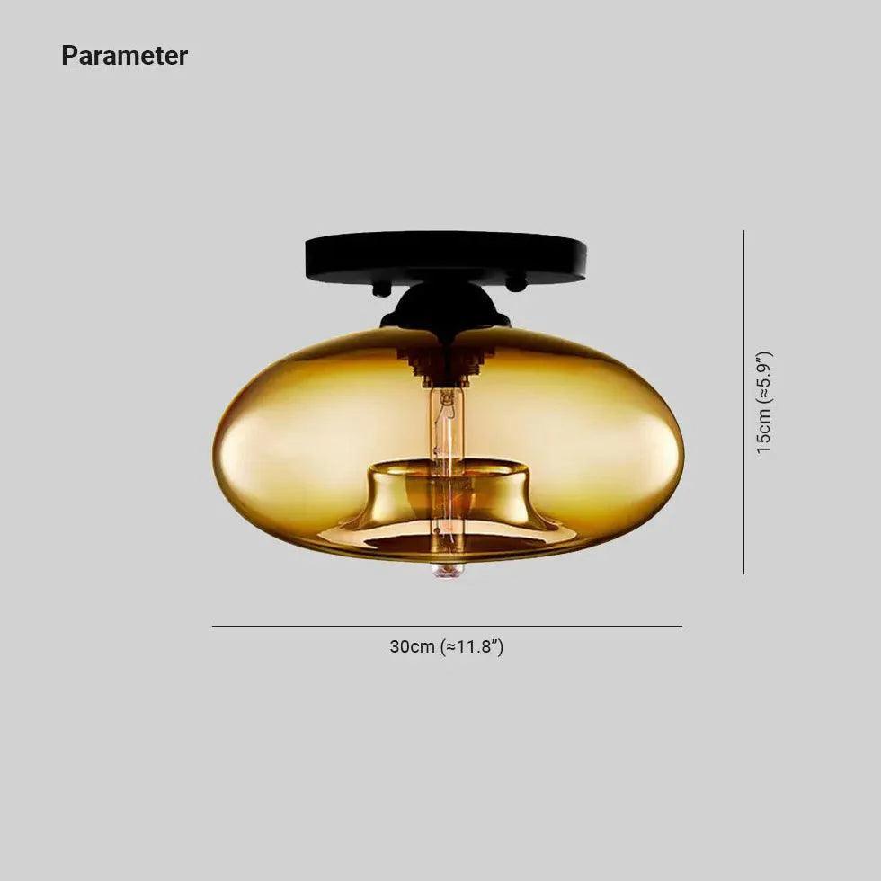 Flat Sphere Glass Modern Ceiling Light for Living Room - Rebooters