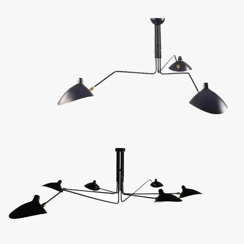 Adjustable Multi-Arm Black Chandelier for Dining Room Lighting - Rebooters