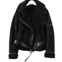 Womens Luxurious Shearling Suede Jacket for Effortless Style - Rebooters