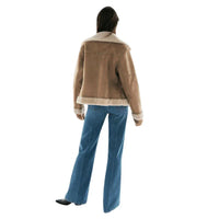 Womens Luxurious Shearling Suede Jacket for Effortless Style - Rebooters
