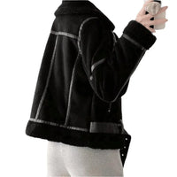 Womens Luxurious Shearling Suede Jacket for Effortless Style - Rebooters