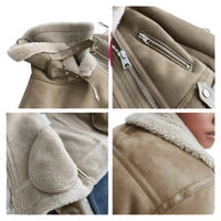 Womens Luxurious Shearling Suede Jacket for Effortless Style - Rebooters