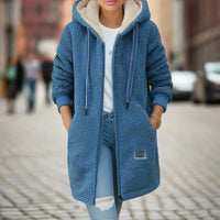 Womens Cozy Sherpa Fleece Hooded Jacket for Comfort - Rebooters