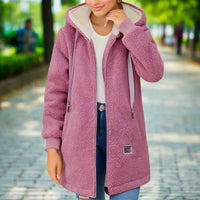 Womens Cozy Sherpa Fleece Hooded Jacket for Comfort - Rebooters