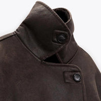 Womens Cozy Sherpa-Lined Peacoat for Ultimate Warmth - Rebooters