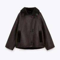 Womens Cozy Sherpa-Lined Peacoat for Ultimate Warmth - Rebooters