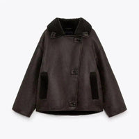 Womens Cozy Sherpa-Lined Peacoat for Ultimate Warmth - Rebooters