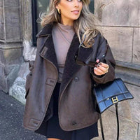 Womens Cozy Sherpa-Lined Peacoat for Ultimate Warmth - Rebooters