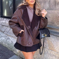 Womens Cozy Sherpa-Lined Peacoat for Ultimate Warmth - Rebooters