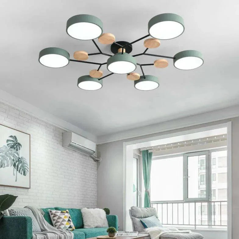 Green Bracket Modern Flush Ceiling Lights for Home Decor - Rebooters