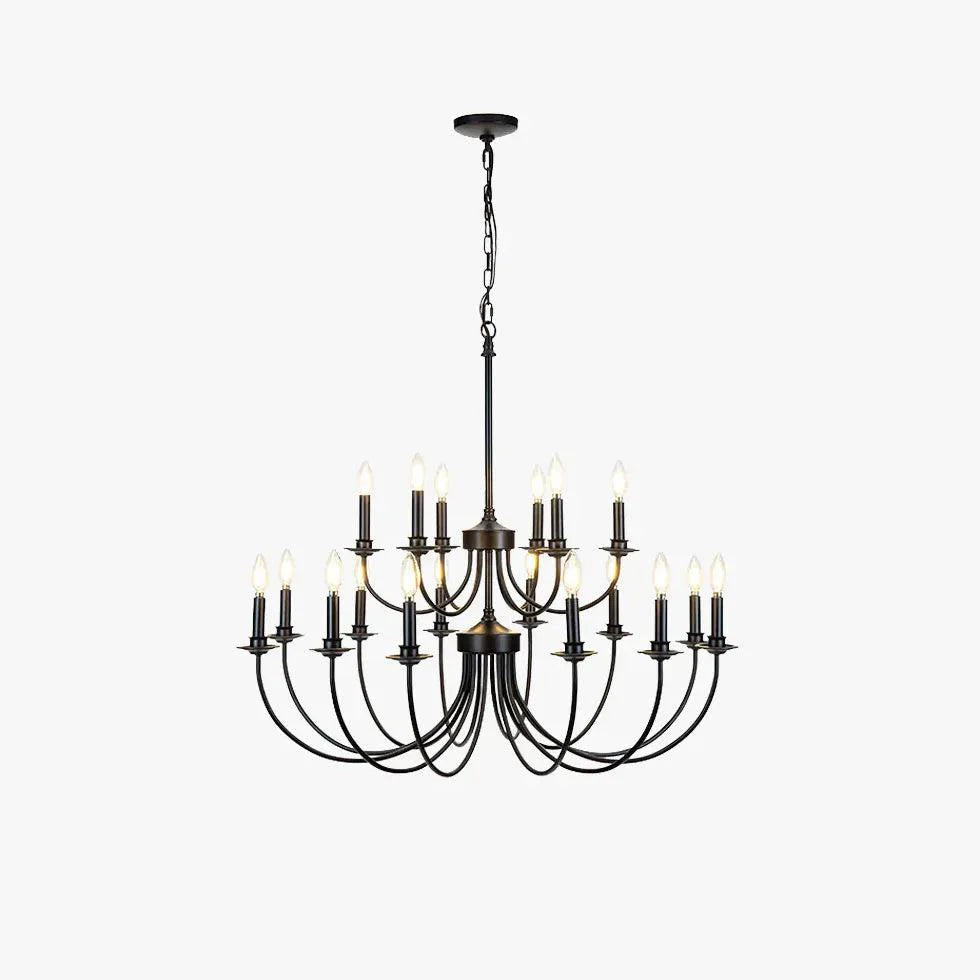 Black Curved Multi-Head Living Room Chandelier for Elegance | Rebooters - Rebooters