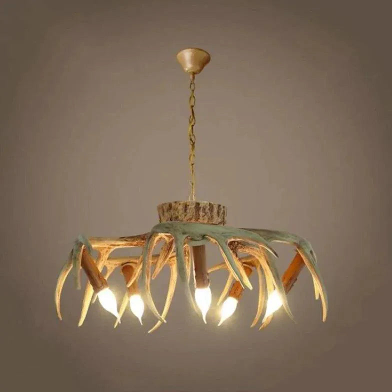 Faux Antler Wooden Multi-Light Vintage Chandelier Decor | Rebooters - Rebooters